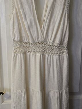 Chelsea & Violet Ivory Crochet-Trim Tank Dress